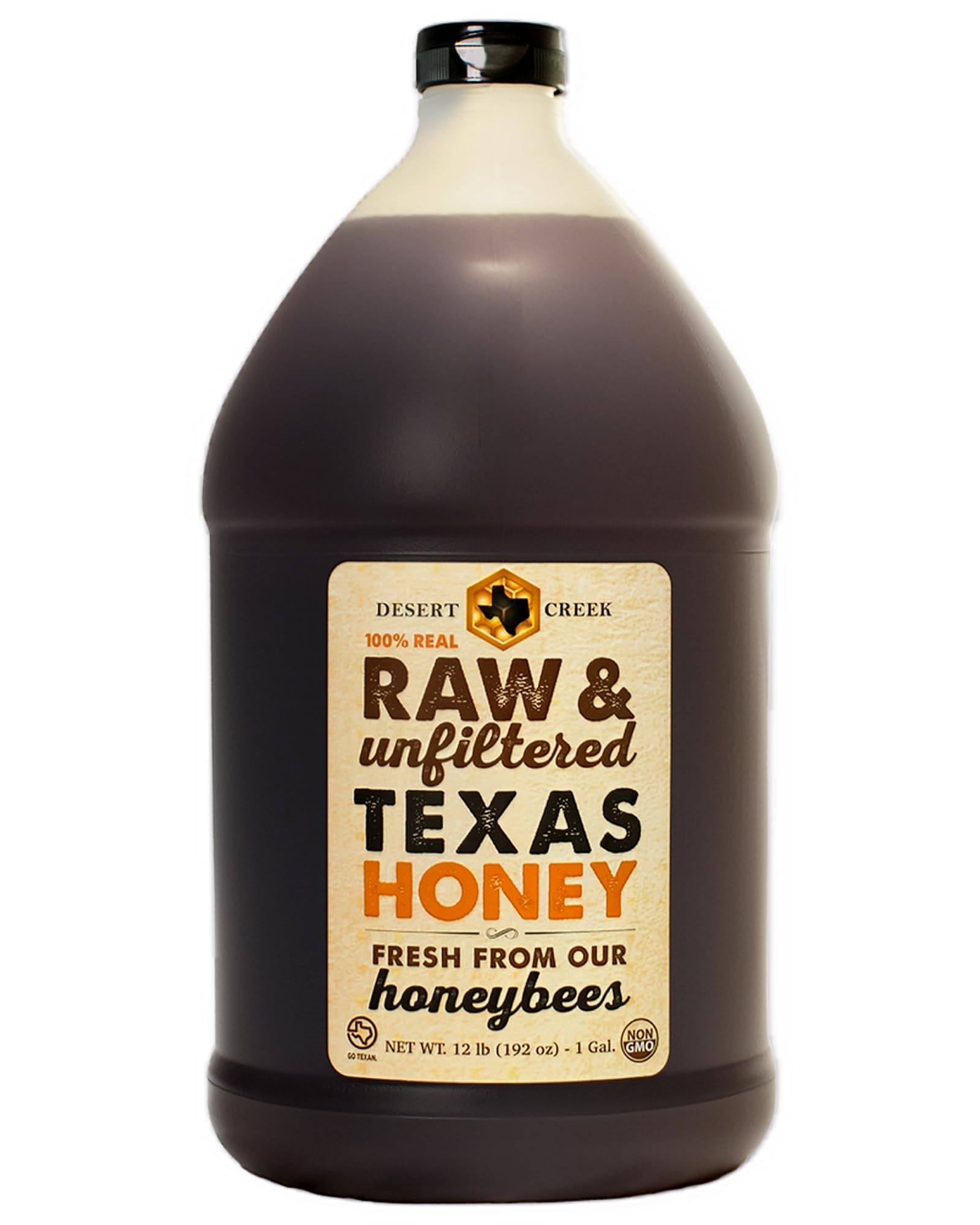Desert Creek Honey 1-gallon bulk jar with a convenient handle
