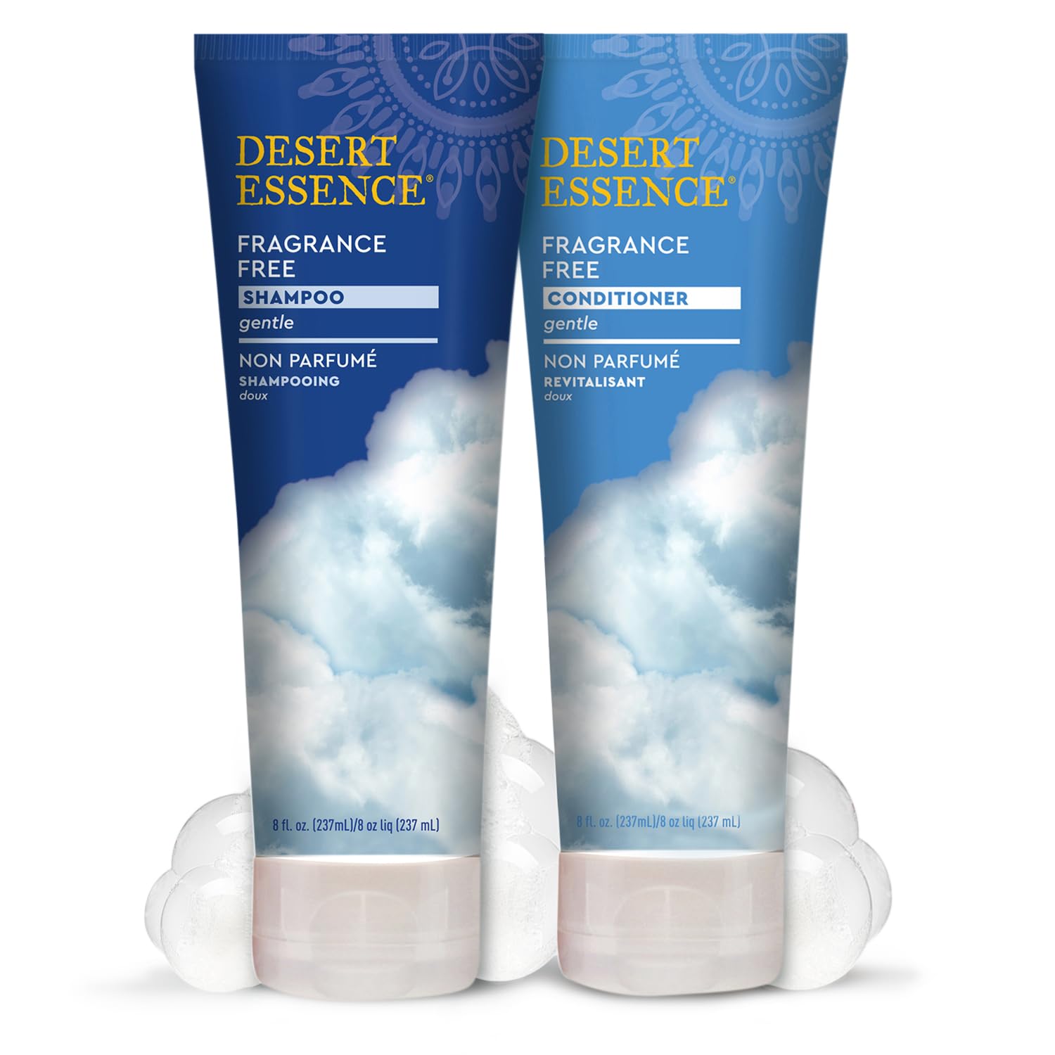 Desert Essence fragrance free conditioner box 8 oz product shot.
