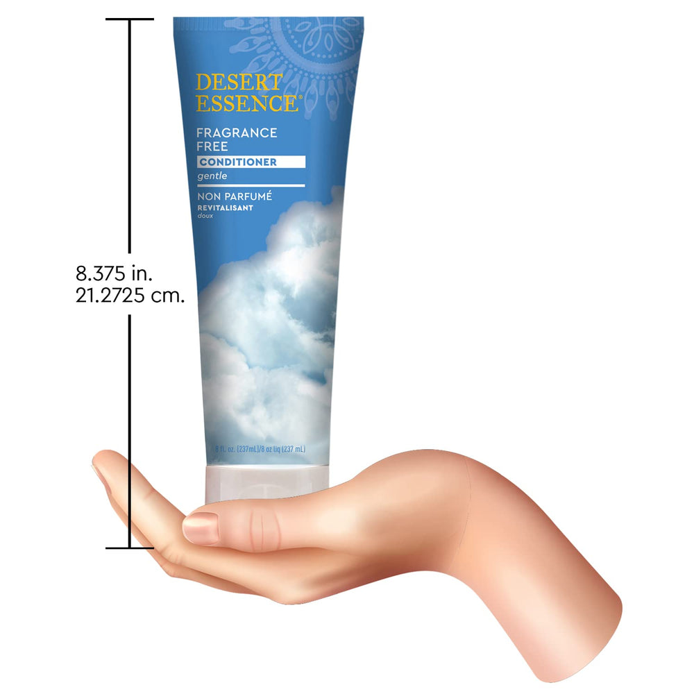 Desert Essence fragrance free conditioner yields smooth, manageable hair texture.