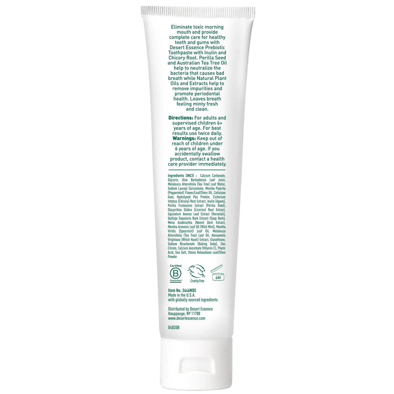Desert Essence Perilla seed and tea tree oil highlight natural care.