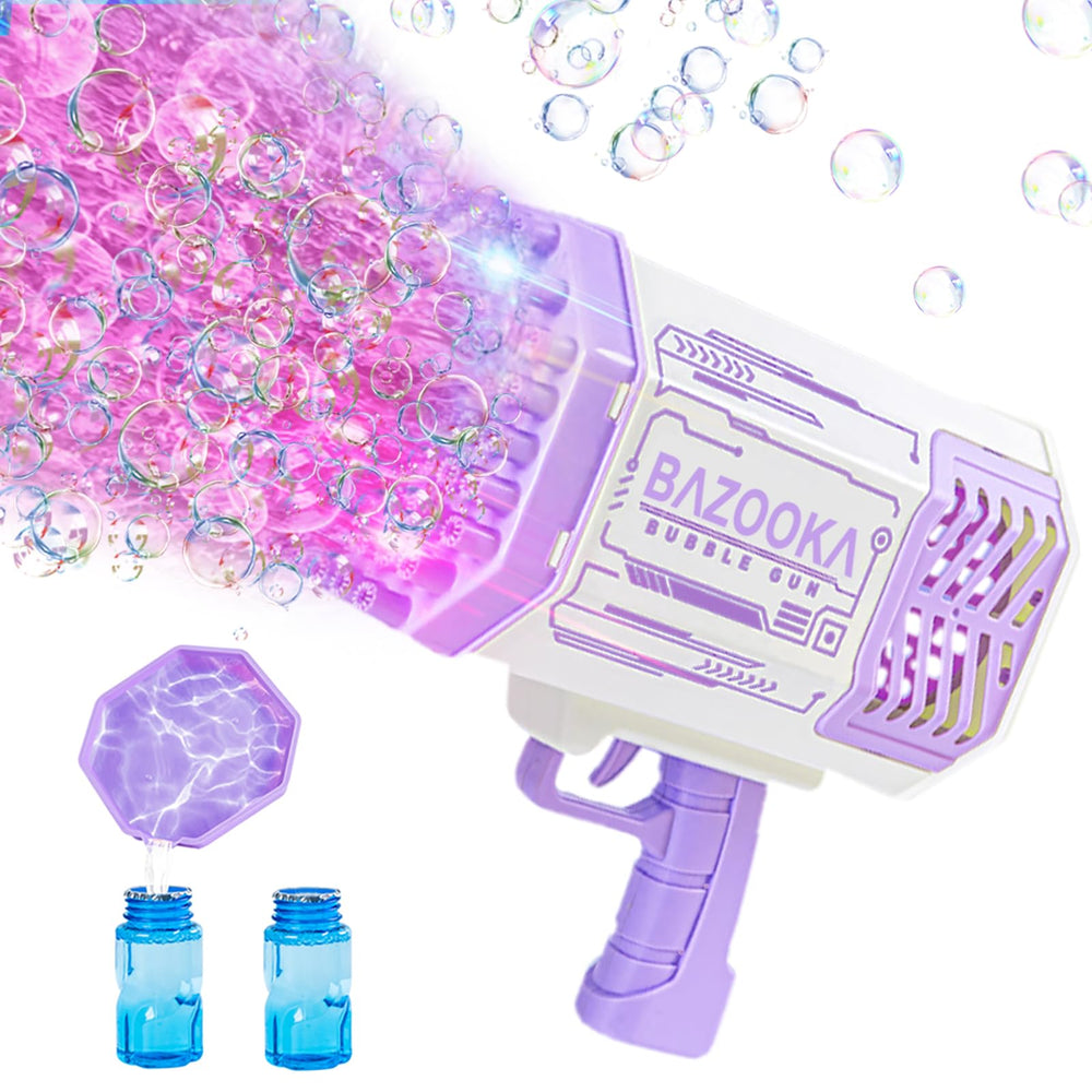 Deserthome Bubble Gun with 69 holes and LED lights for vibrant outdoor play