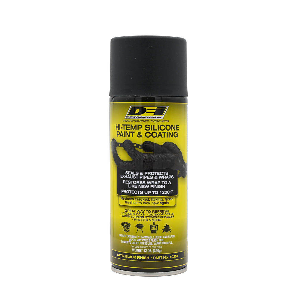 Design Engineering high-temp silicone coating spray can protects exhaust wraps from heat and grime.