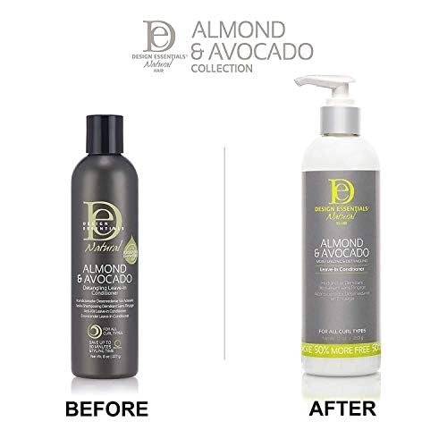 Hair shine after using Design Essentials almond avocado leave-in for curly hair