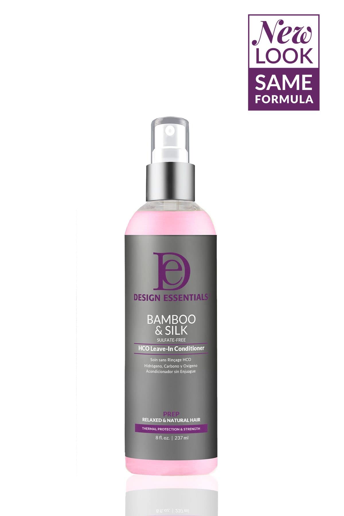 Design Essentials Bamboo & Silk HCO Leave-In on textured hair before styling.