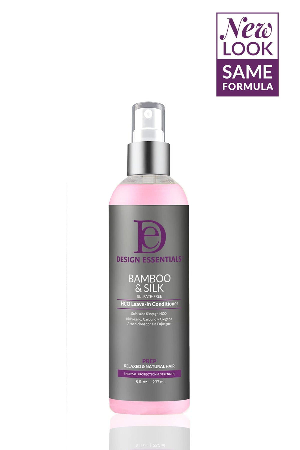 Design Essentials Bamboo & Silk HCO Leave-In on textured hair before styling.
