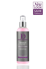 Design Essentials Bamboo & Silk HCO Leave-In on textured hair before styling.