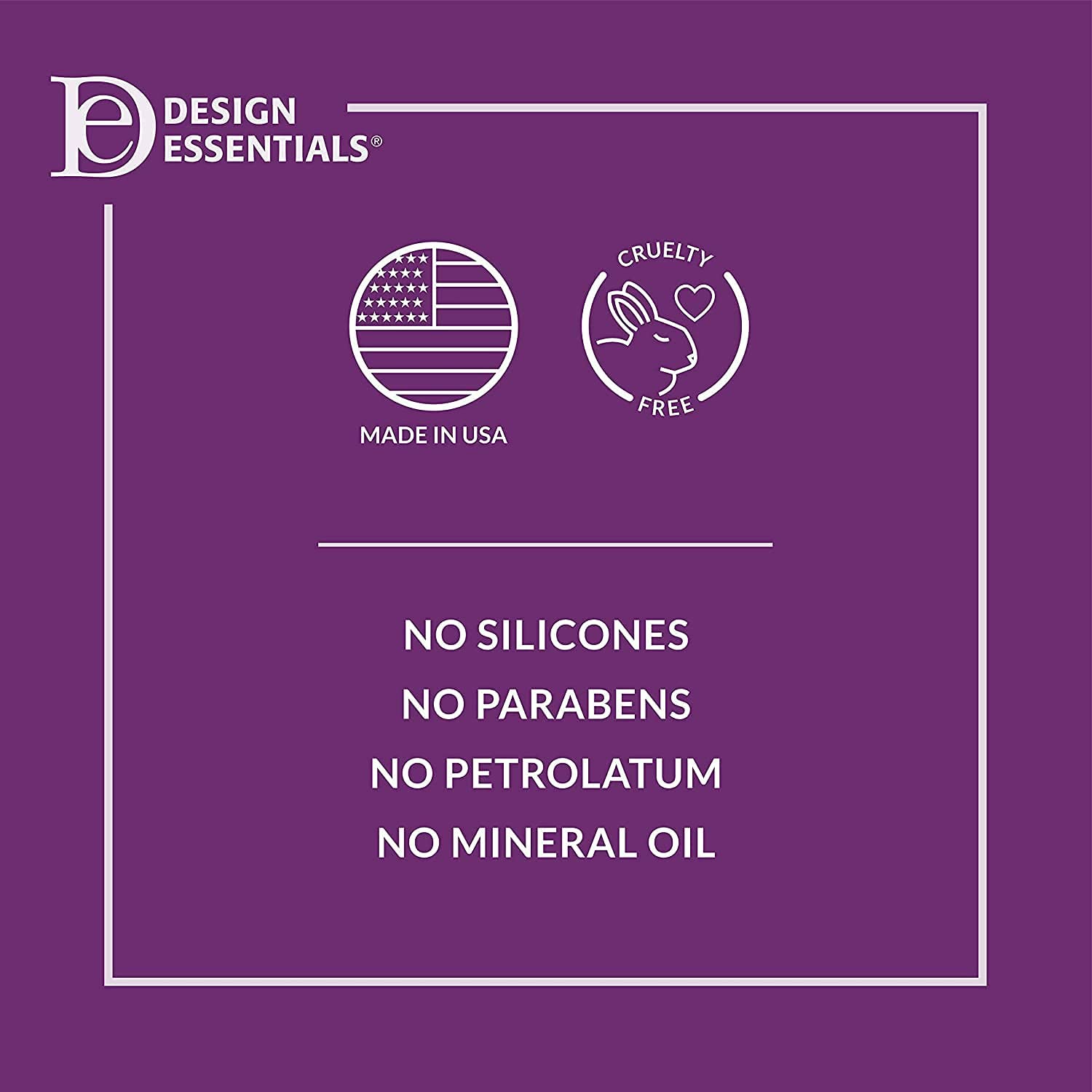 Design Essentials Honey Creme shampoo label for all hair types.