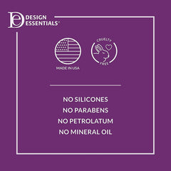 Design Essentials Honey Creme shampoo label for all hair types.