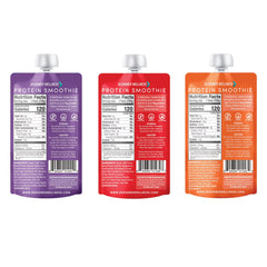 Designer Wellness Protein Smoothie label close-up showing real fruit sweetness and ingredients.