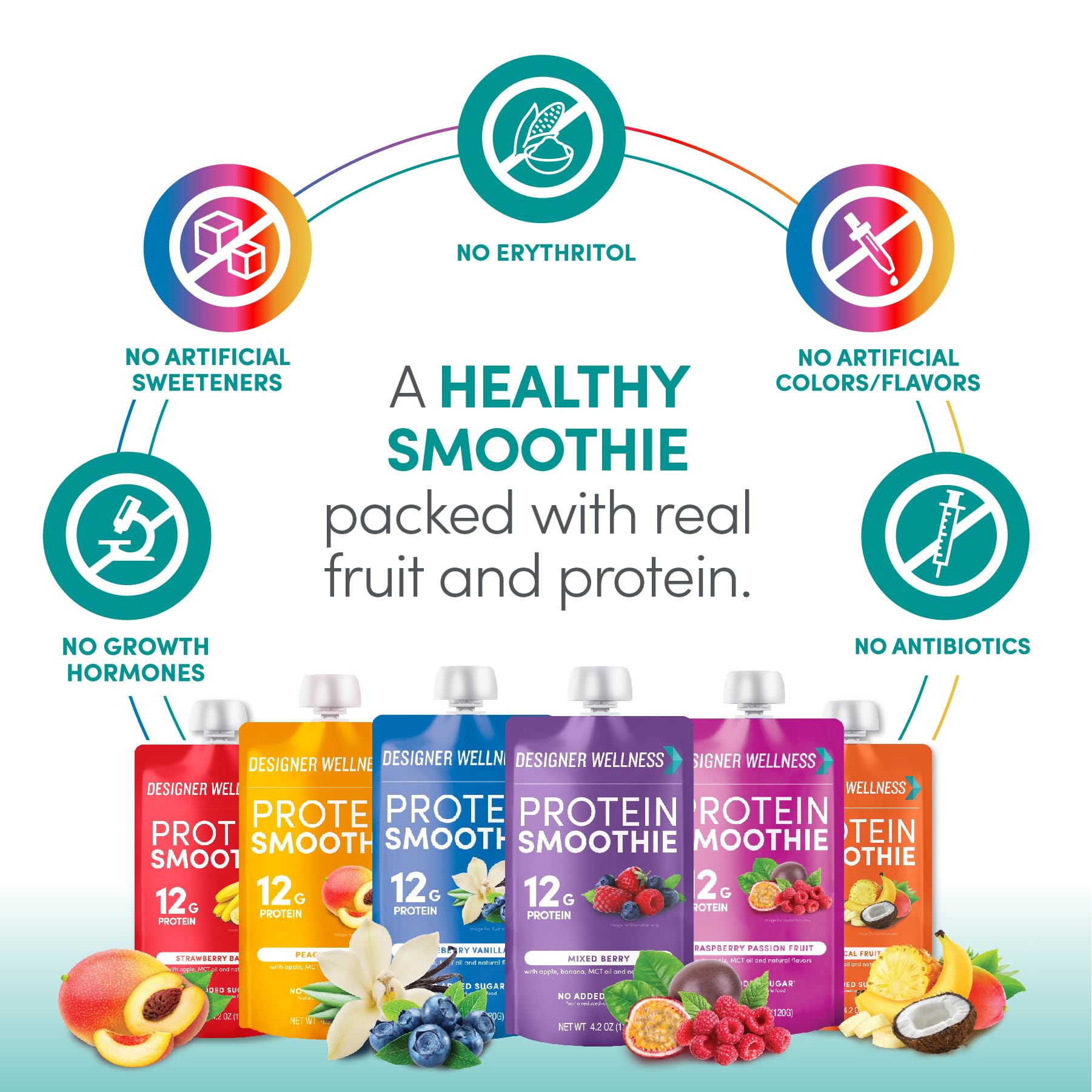 Designer Wellness Protein Smoothie on-the-go pack with no refrigeration needed
