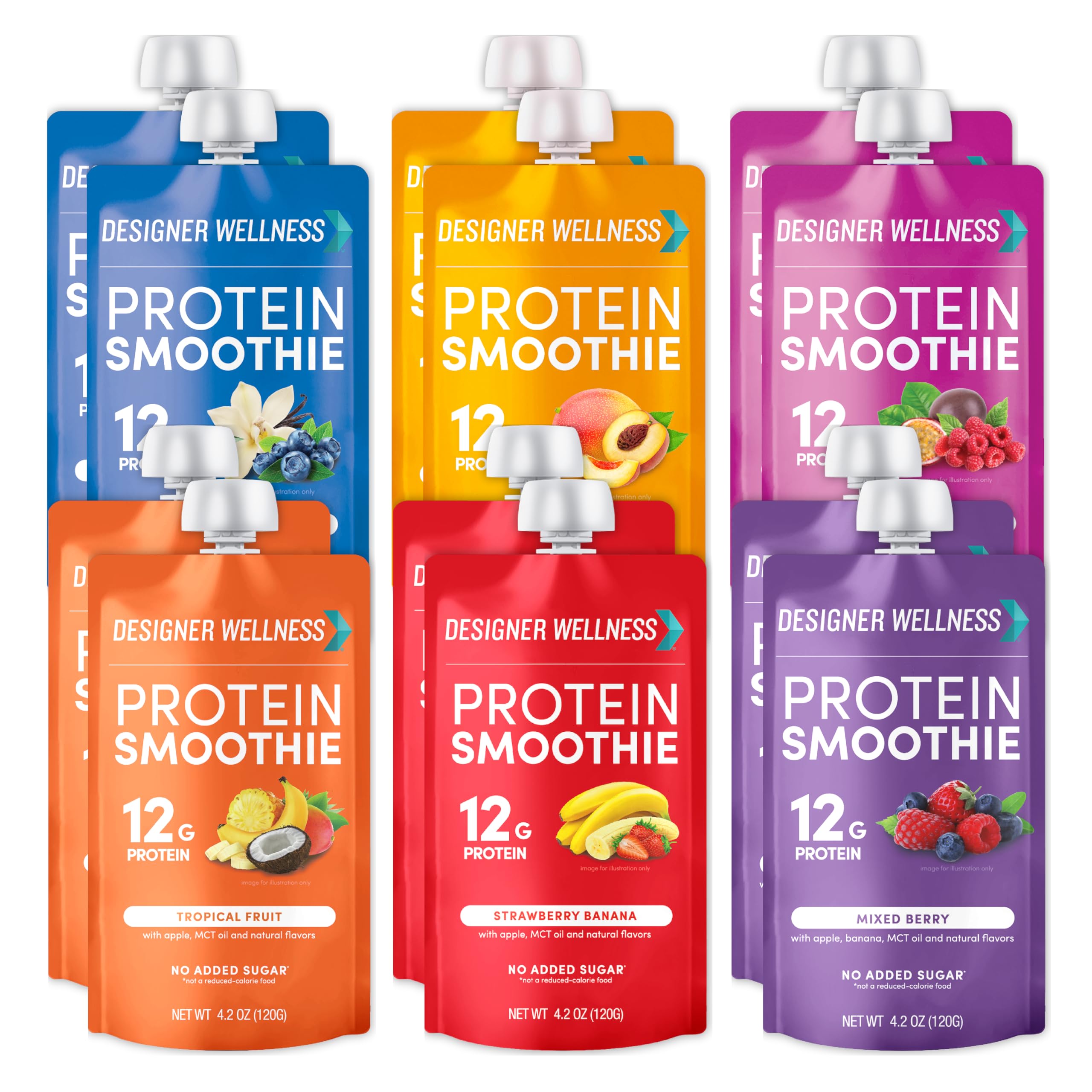 Designer Wellness Protein Smoothie with real fruit swirl for quick, satisfying snacking