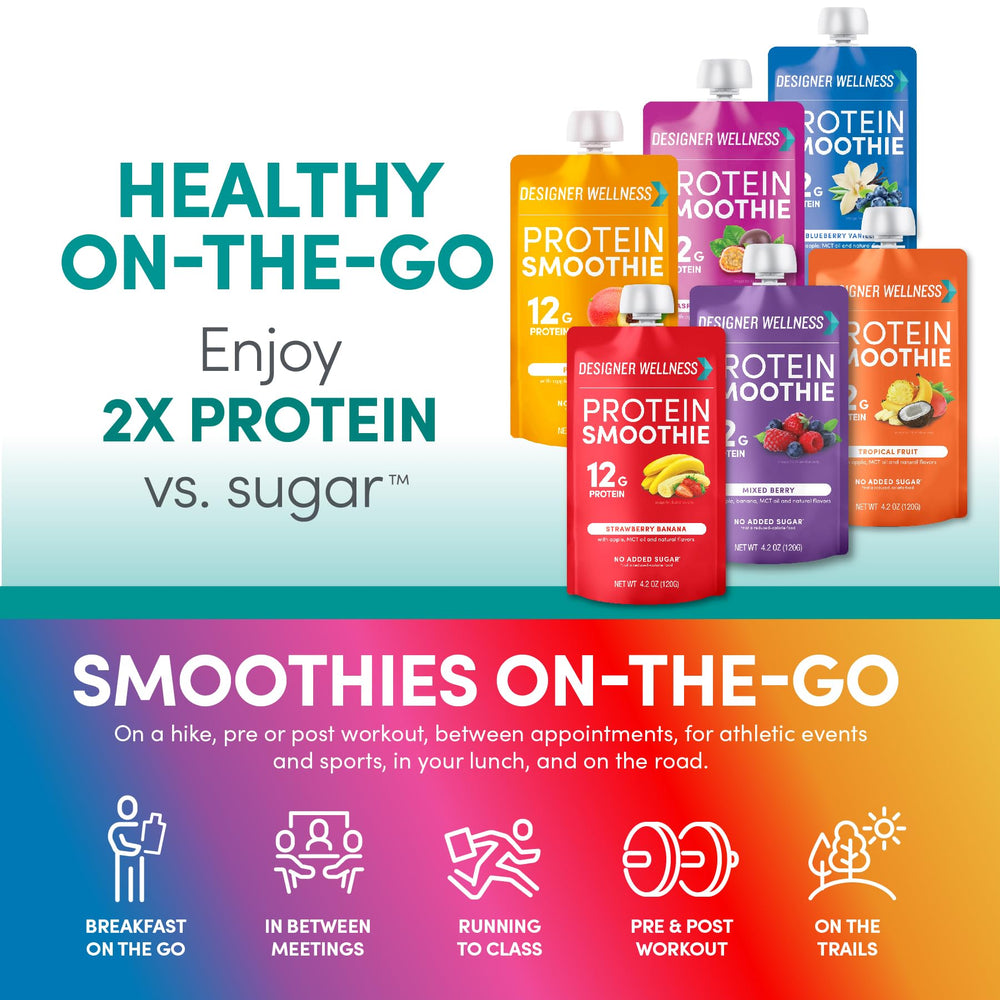 Designer Wellness Protein Smoothie twelve-pack option for variety and sharing