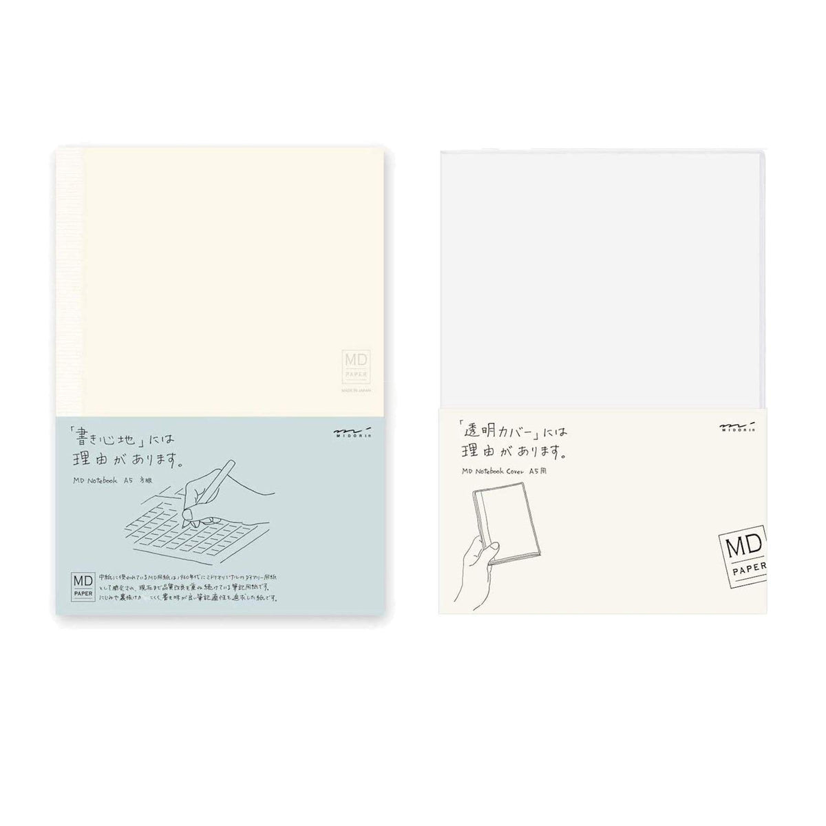 DESIGNPHIL Midori MD notebook with A5 grid pages for portable organization