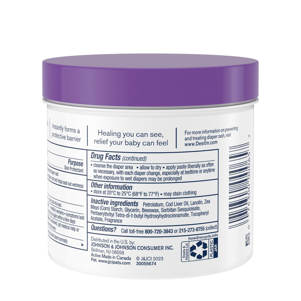 Desitin 16-ounce jar on changing table ready for use.