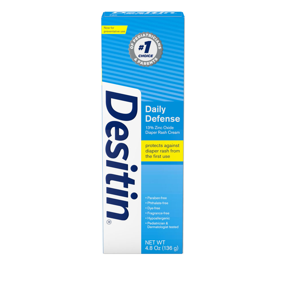 Desitin Daily Defense diaper cream tube ready for quick diaper rash relief on delicate skin