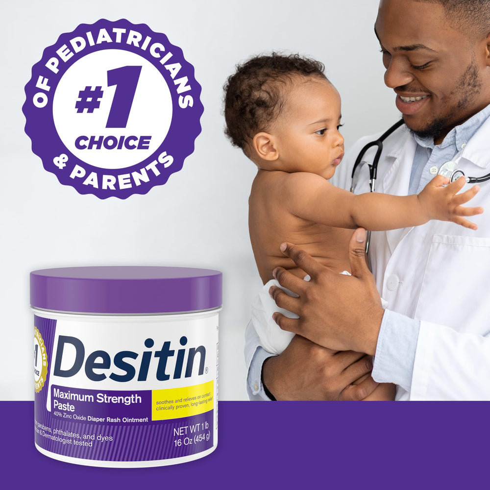 Desitin dermatologist- and pediatrician-tested for baby skin safety.