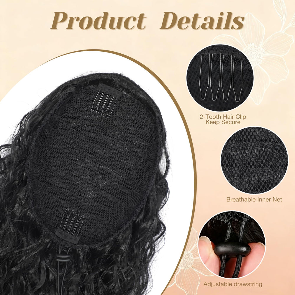 Detean 6-inch base ponytail blends with natural hair