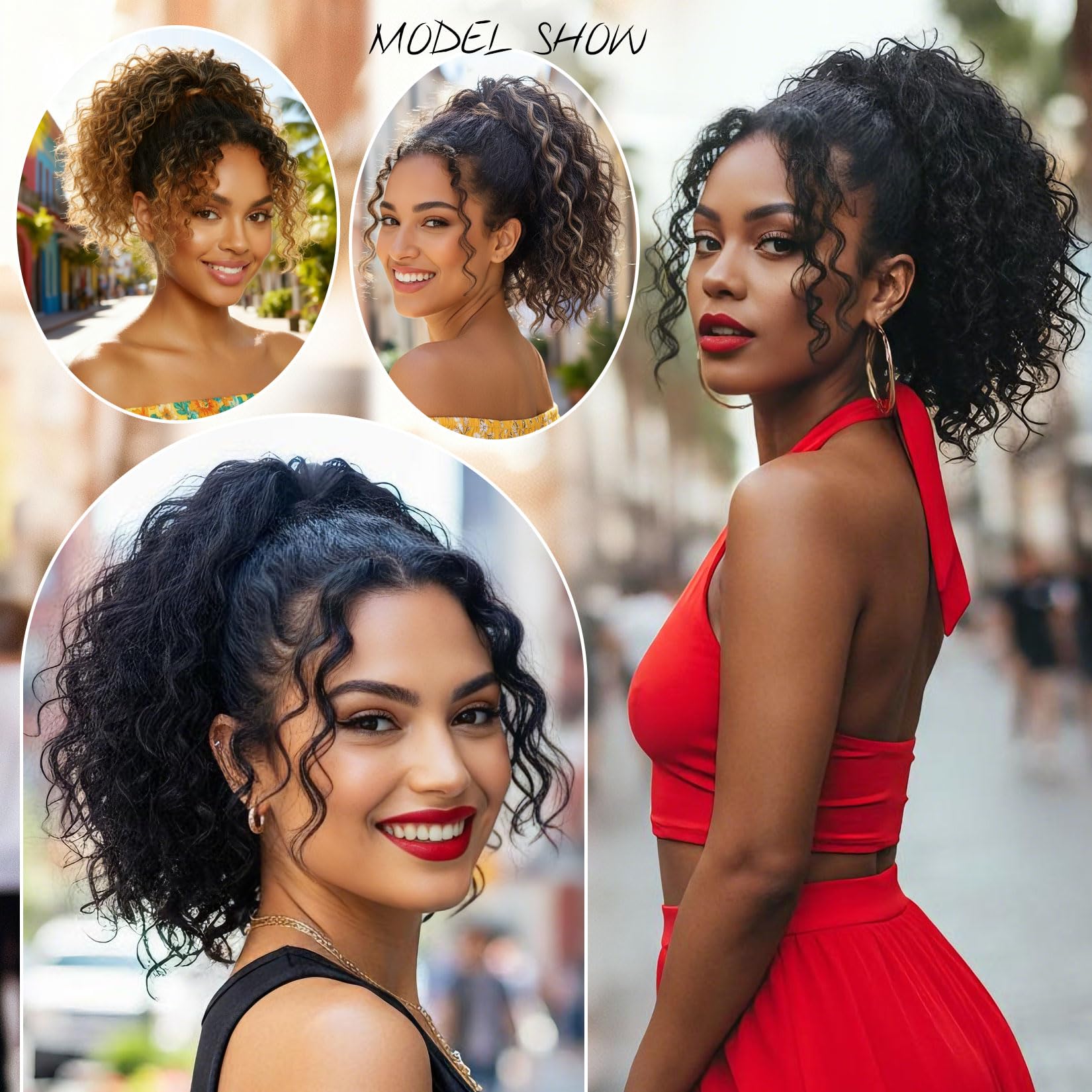 Detean easy-clip-in ponytail for quick transformations