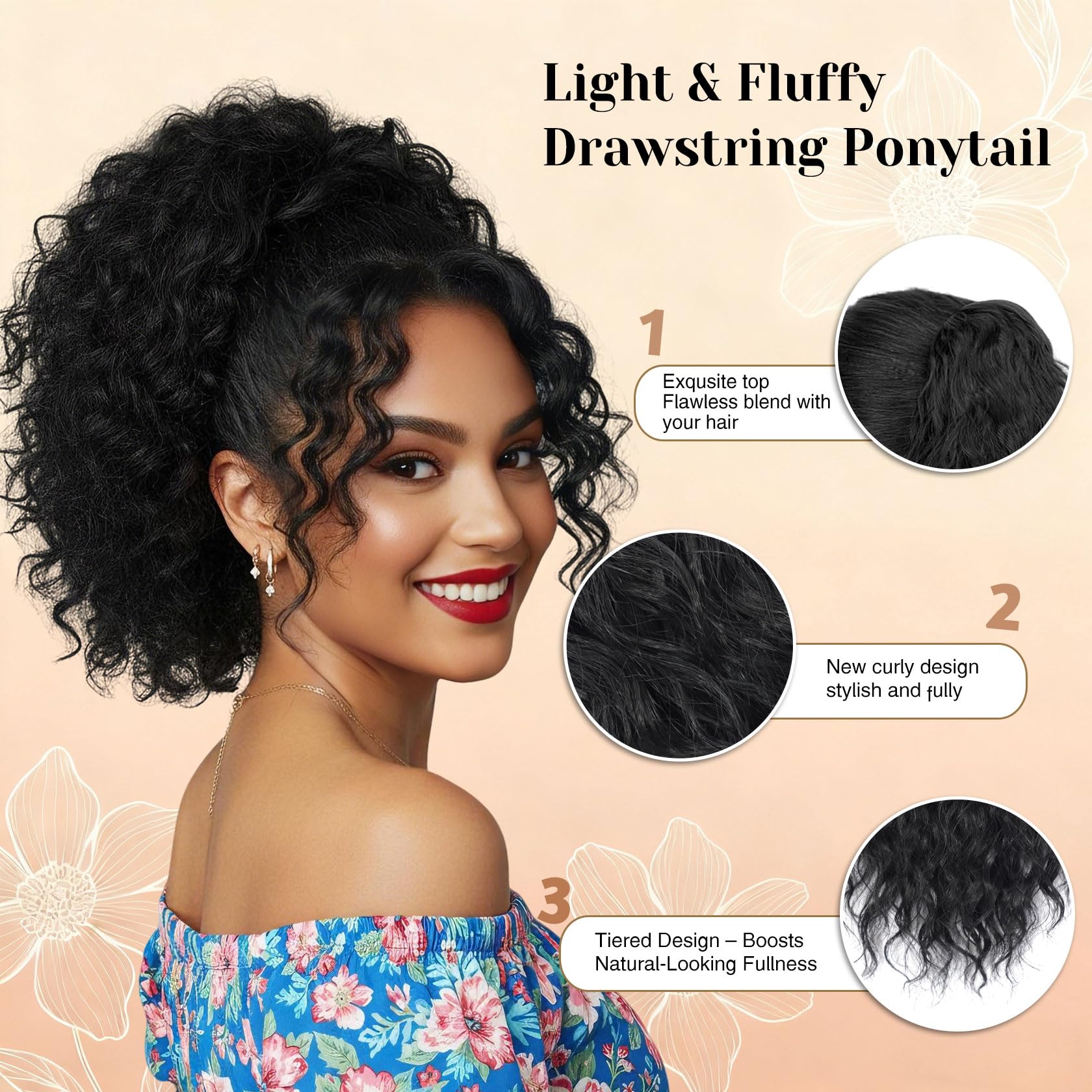 Detean synthetic hair ponytail offering lightweight style