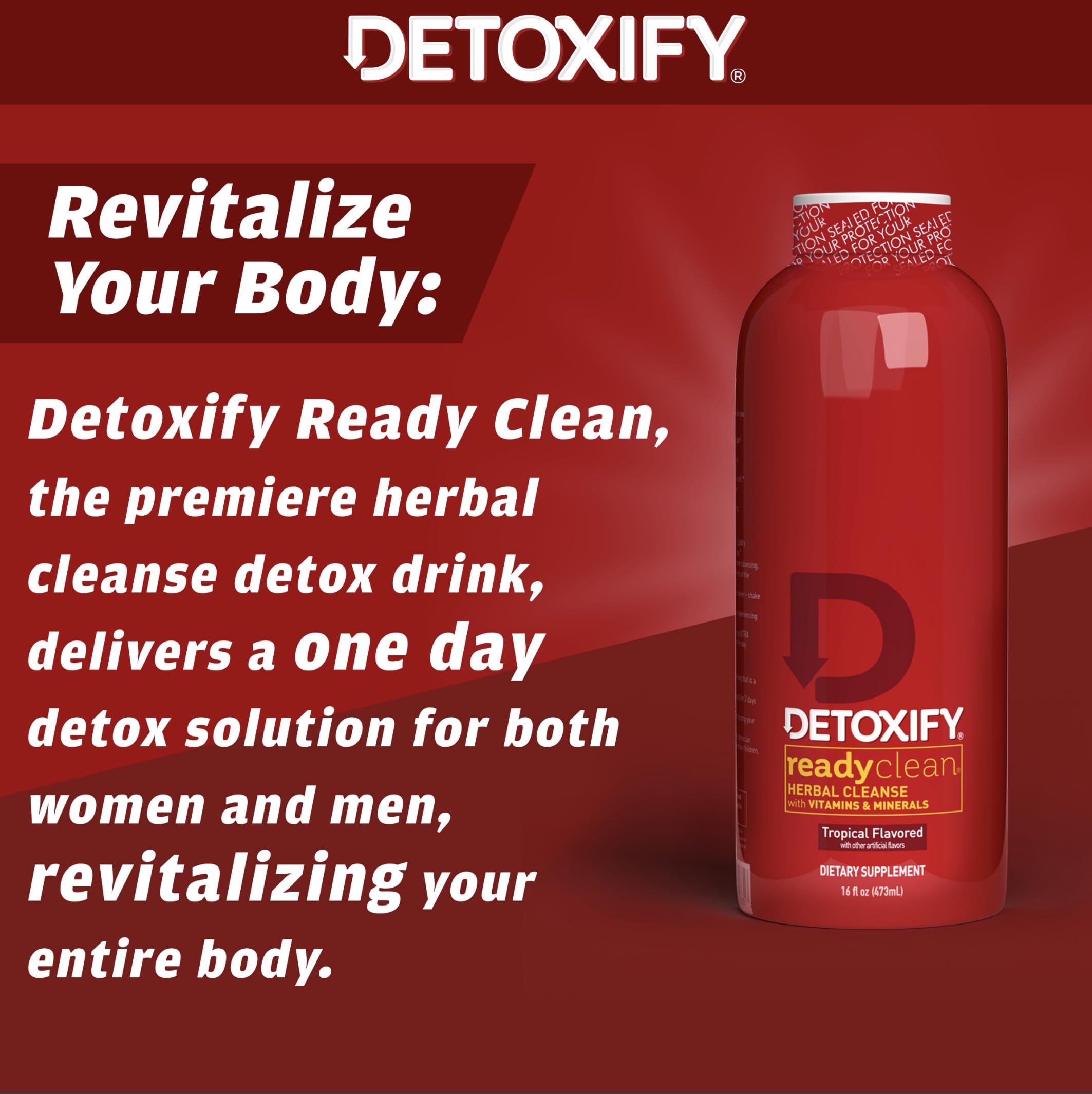 Detoxify Ready Clean Tropical being poured into a glass.