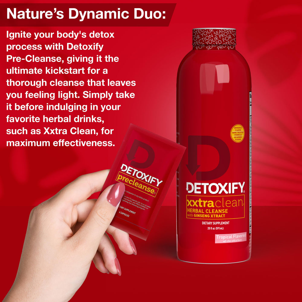 Detoxify Xxtra Clean Herbal ginseng-milk thistle close-up of formula