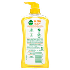 Dettol Fresh Body Wash lather close-up highlights creamy foam and citrus aroma.