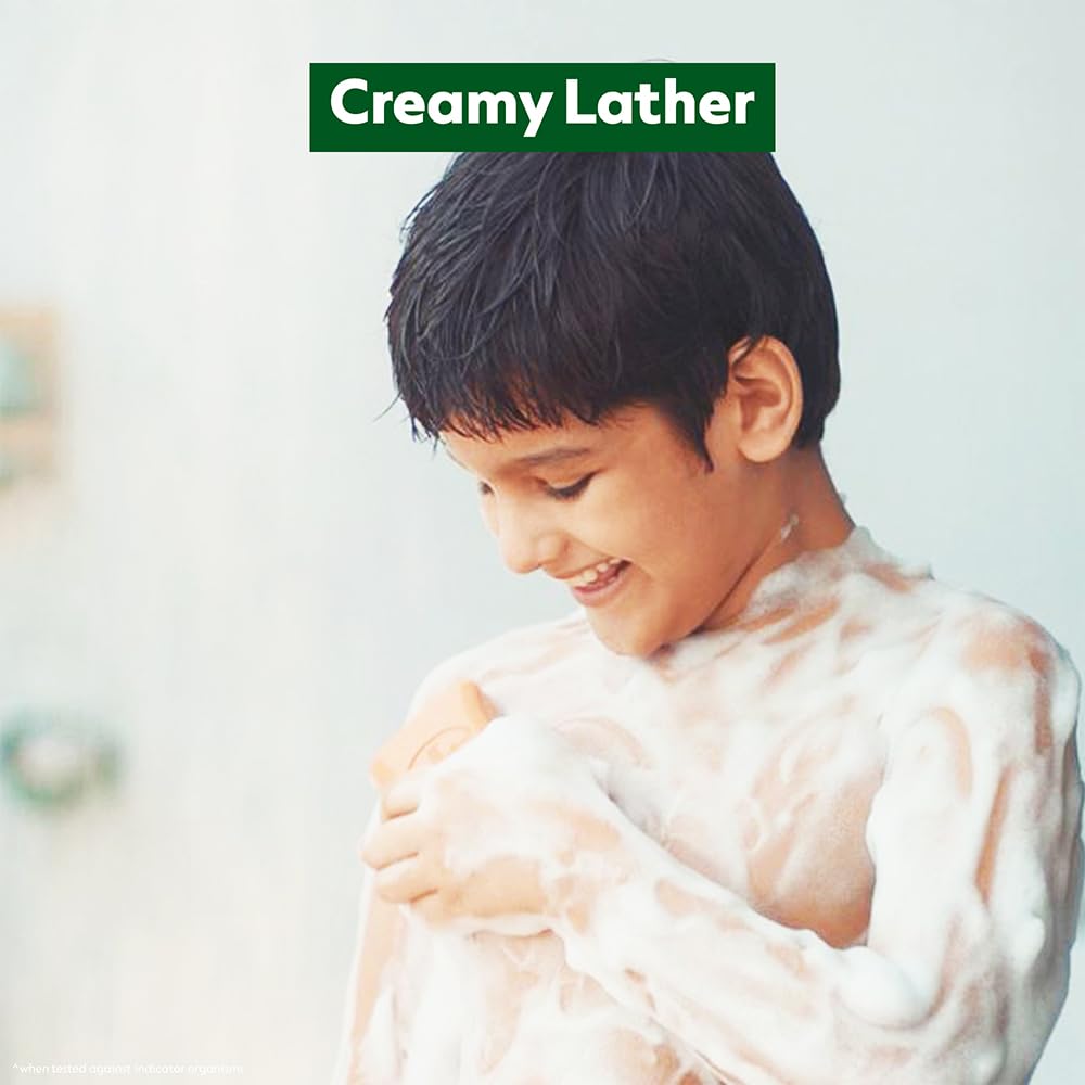 Six-pack Dettol Original Bar Soap on bathroom shelf for family use