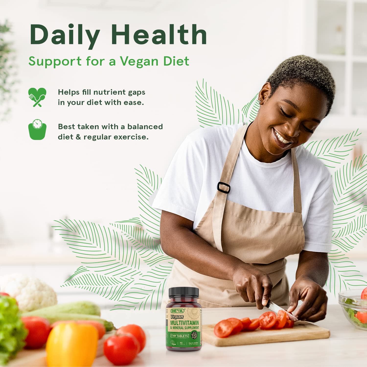 DEVA Tiny Tablets vegan certification badge on packaging