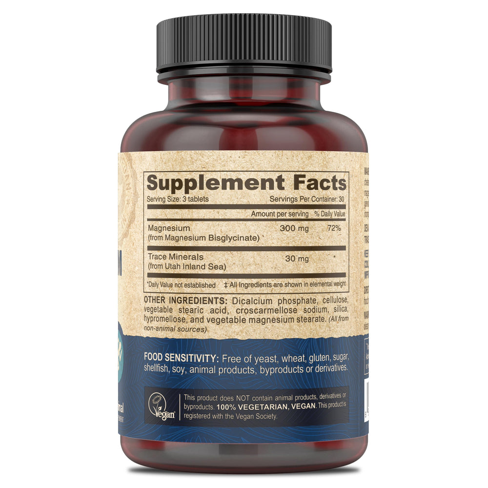 DEVA bottle with trace minerals label, emphasizes Utah Inner Sea minerals for daily wellness.