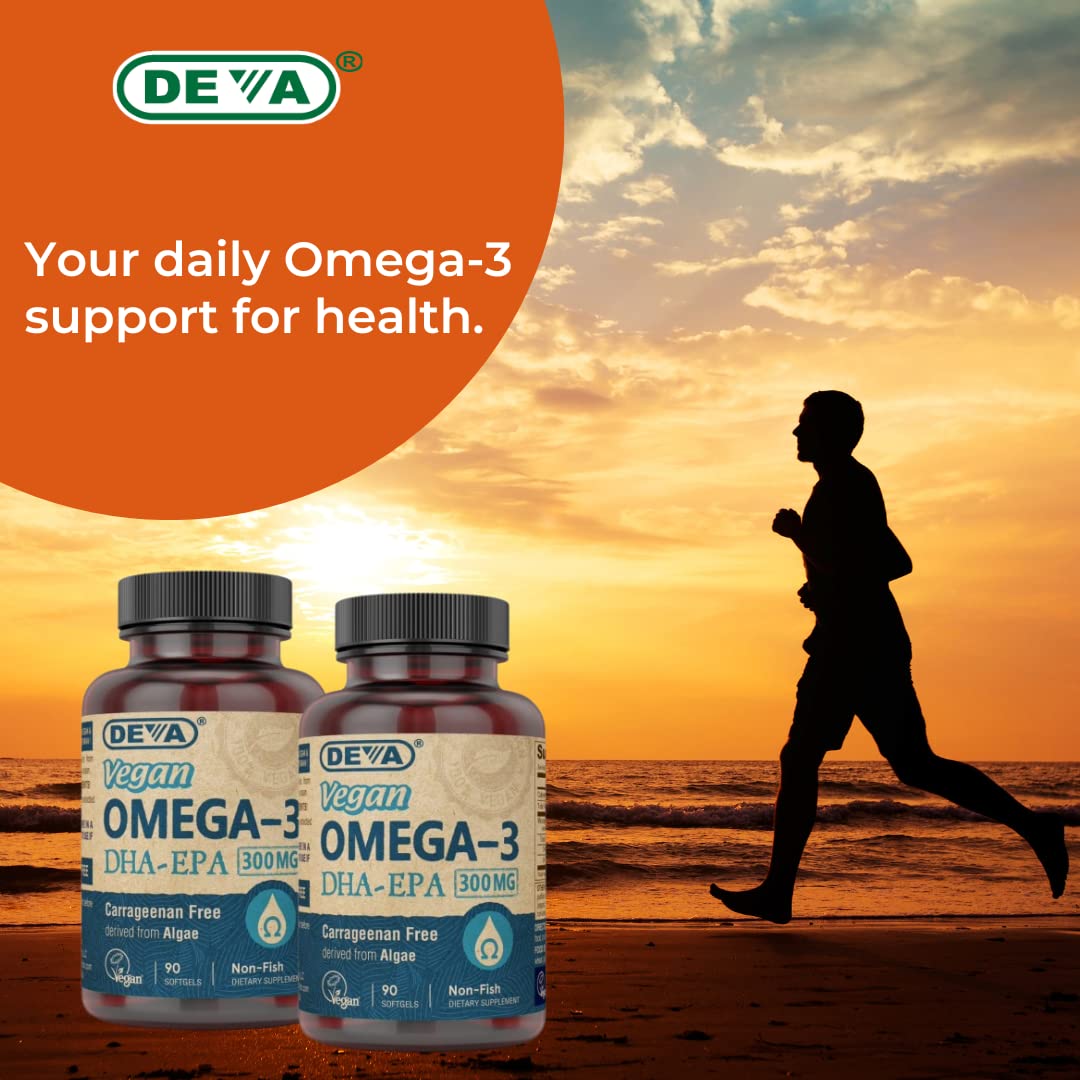 Vegan certification badge on DEVA DHA bottle