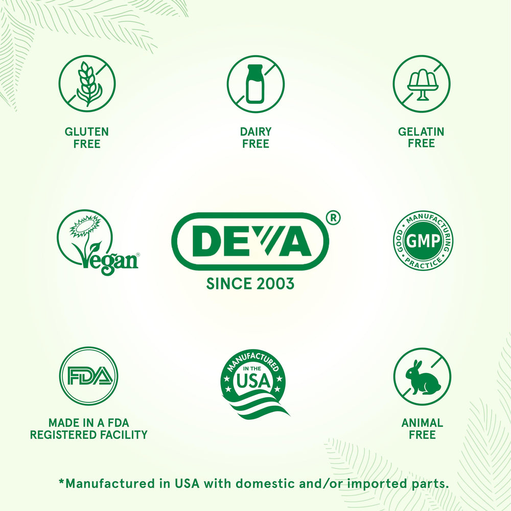 Bottle on shelf signals vegan, clean supplement choice from DEVA.