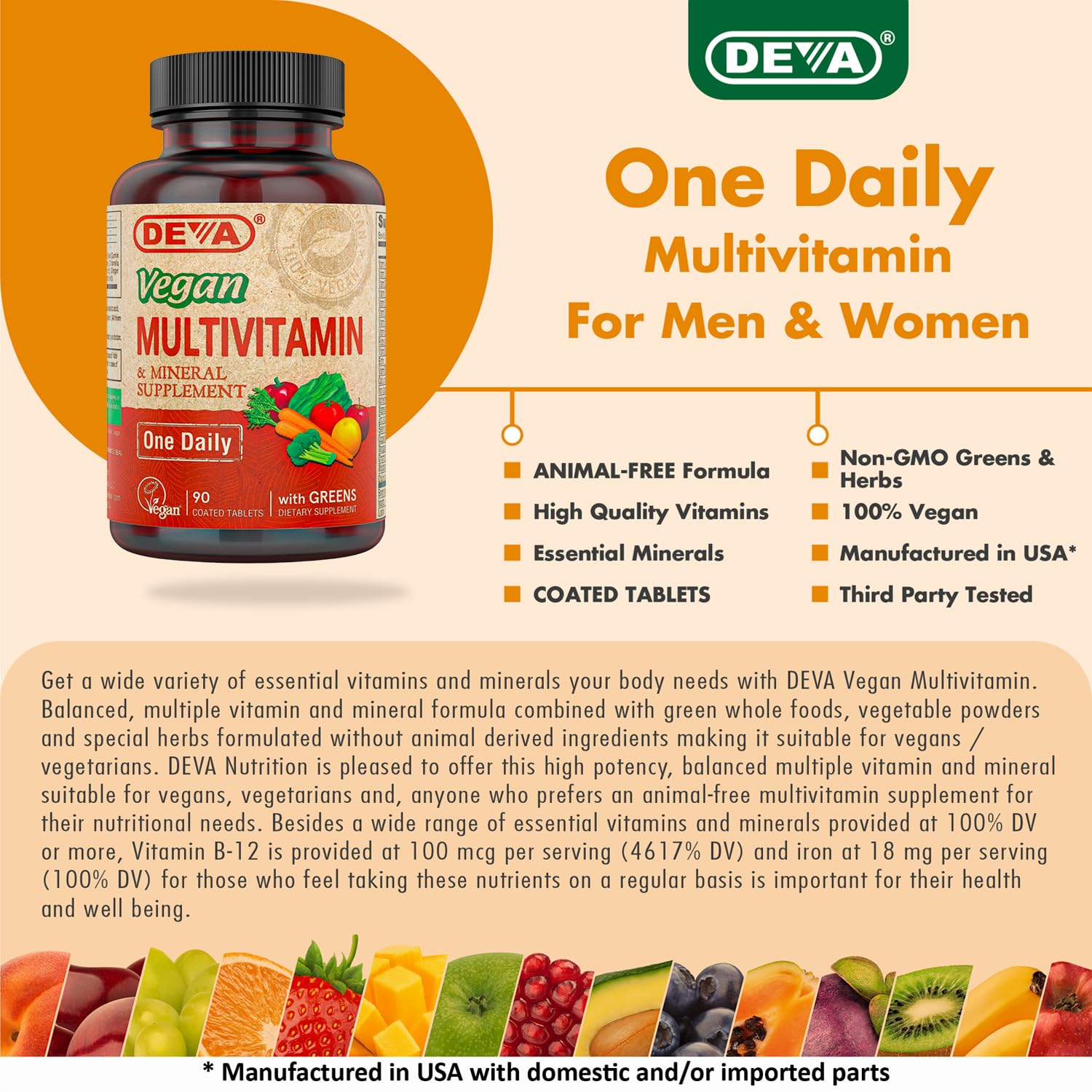 DEVA vegan multivitamin daily-use guidance, simple one-a-day habit.