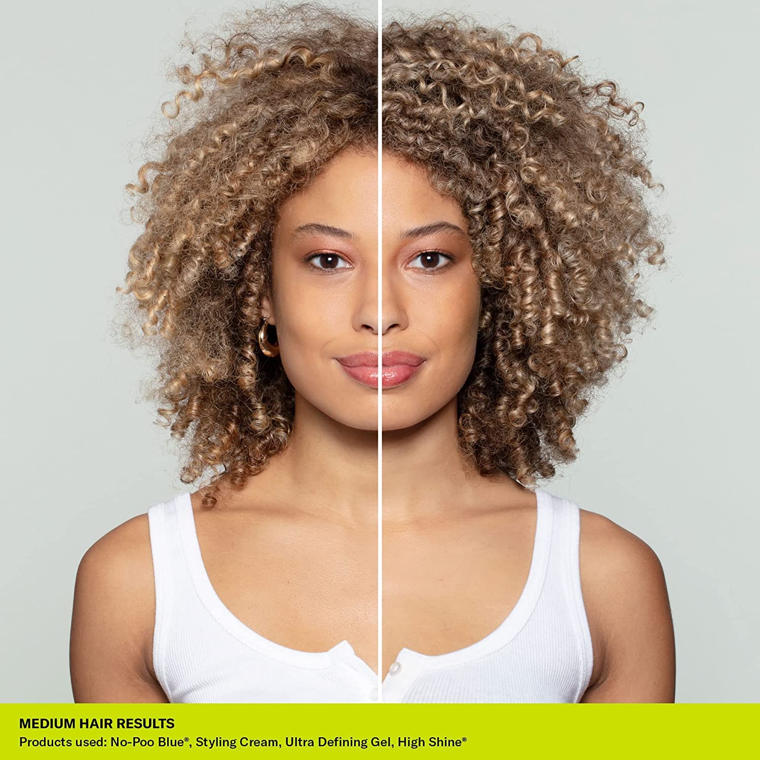 Curl body and shape enhanced with the cream on hair