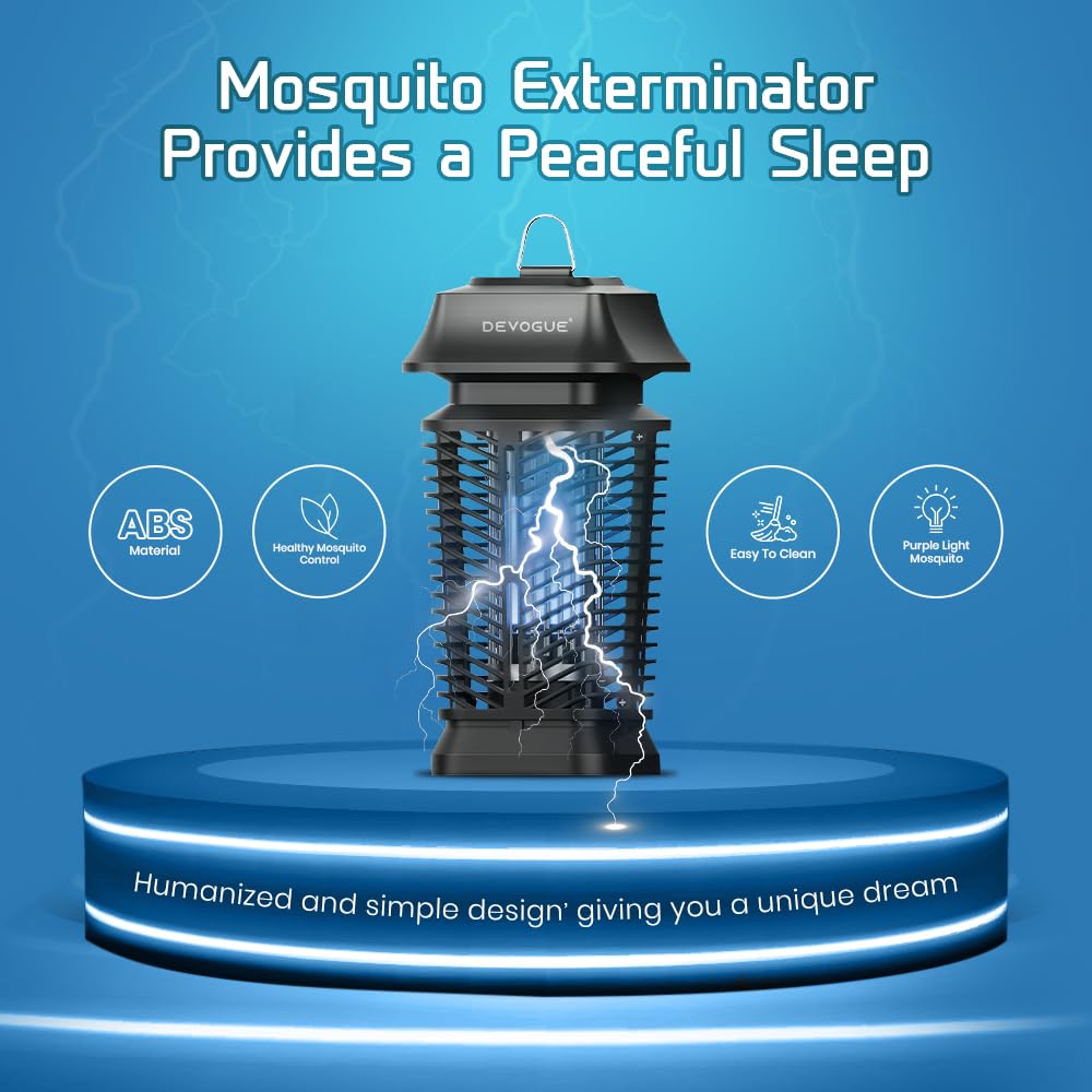DEVOGUE Electric Bug Zapper IPX4 durability shows weatherproof outdoor performance