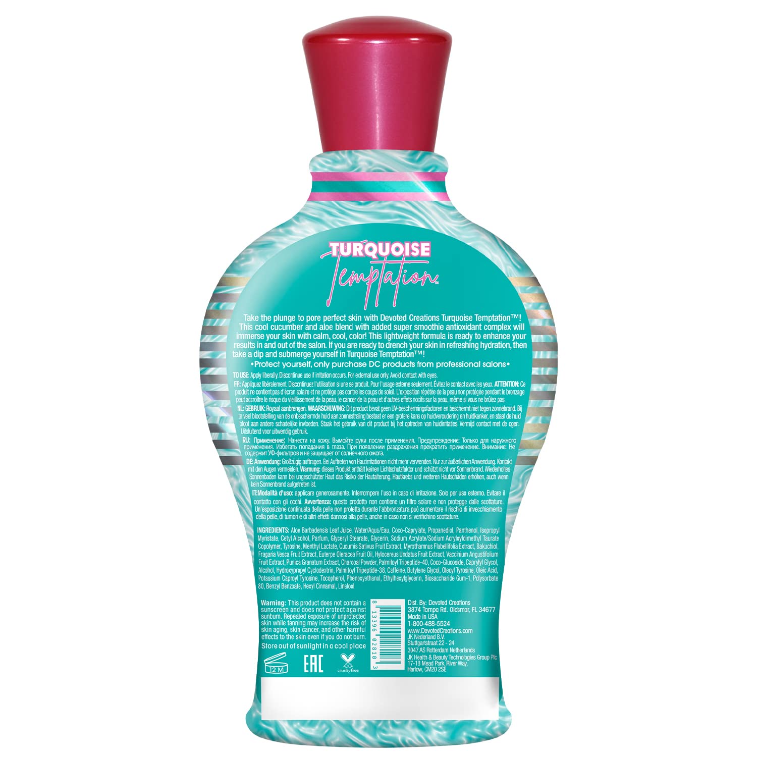 Devoted Creations Turquoise Temptation applying tan on skin demonstrates easy, even coverage.