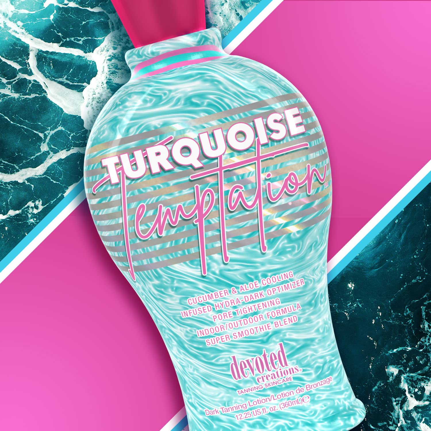 Devoted Creations Turquoise Temptation fragrance-sugared-sorbet reveals a sweet scent during self-tanning sessions.