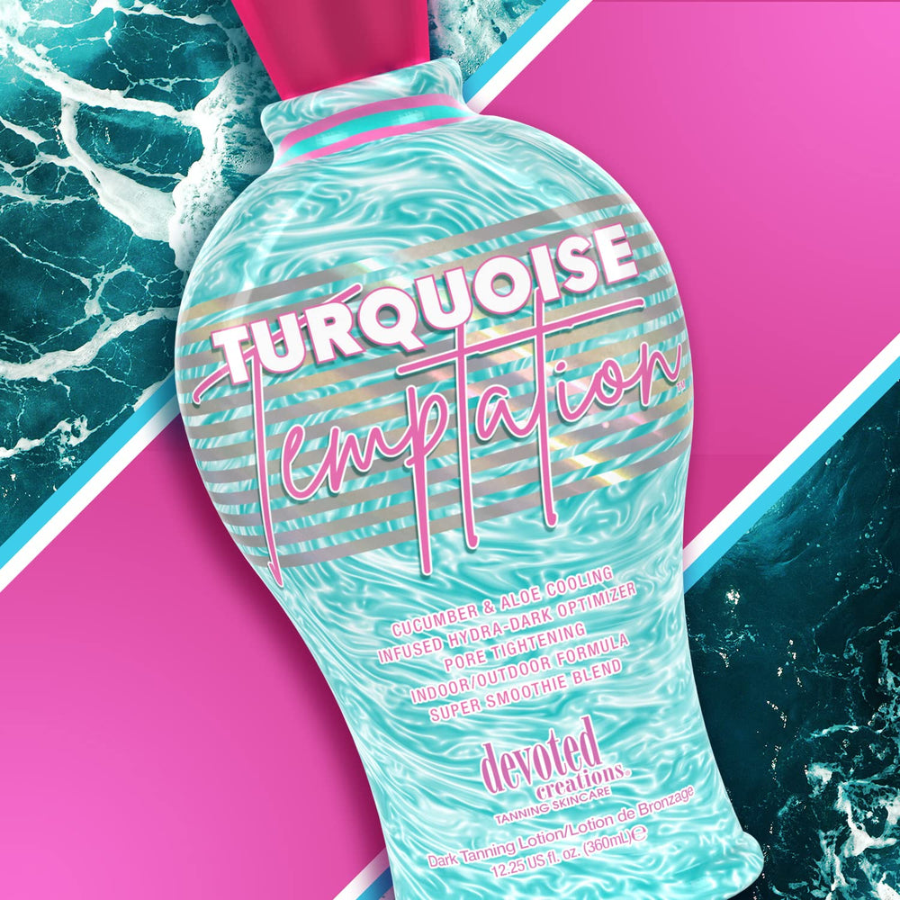 Devoted Creations Turquoise Temptation fragrance-sugared-sorbet reveals a sweet scent during self-tanning sessions.