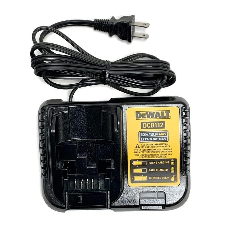 DEWALT DCB112 charger in packaging, genuine replacement for 20V MAX systems.