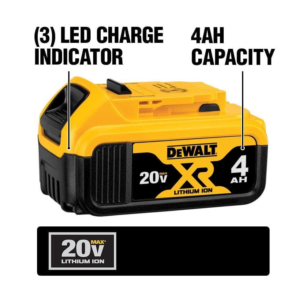 DEWALT grease gun kit includes 4.0Ah battery for longer maintenance sessions.