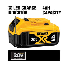 DEWALT grease gun kit includes 4.0Ah battery for longer maintenance sessions.
