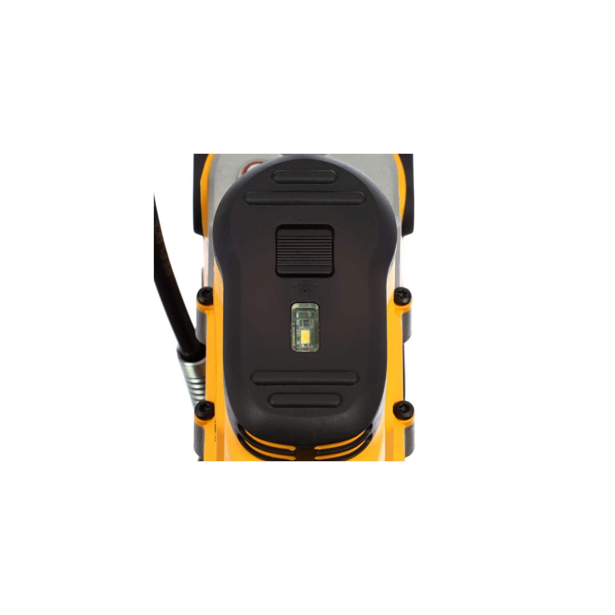 DEWALT grease gun kit air bleeder valve simplifies priming after cartridge changes.