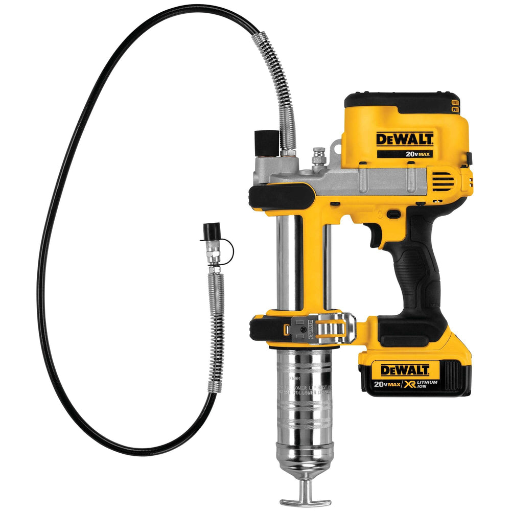DEWALT grease gun kit no-mar foot protects surfaces when resting the tool.