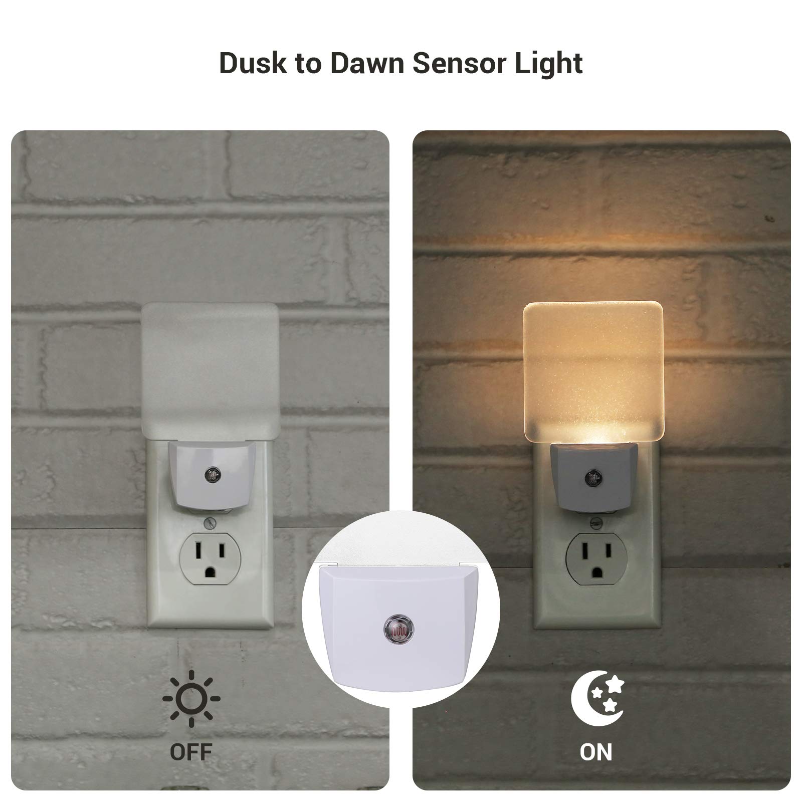 DEWENWILS dusk-to-dawn sensor night light automatically responds to light levels