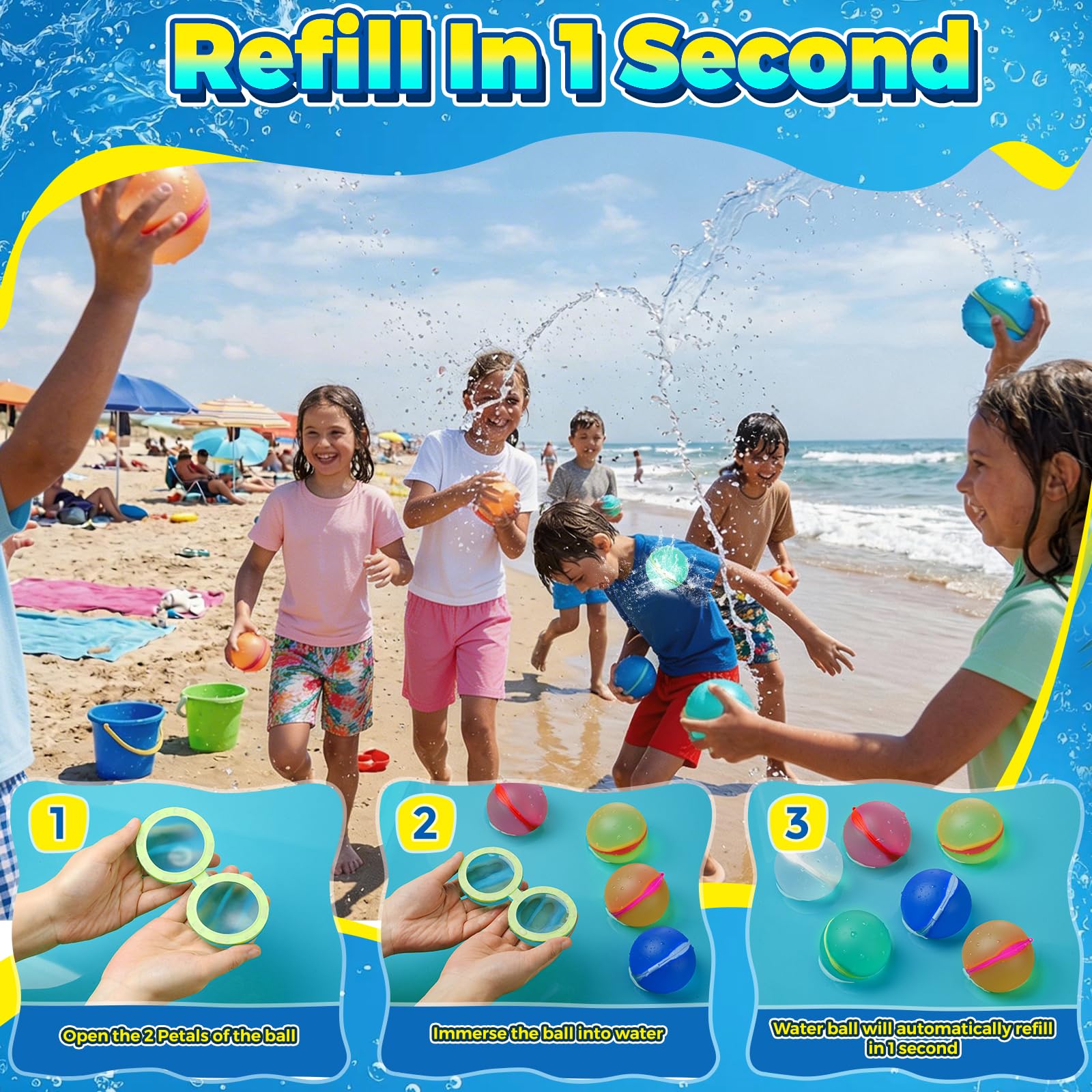 DEXKWEN compact water balloons fold small for easy packing.
