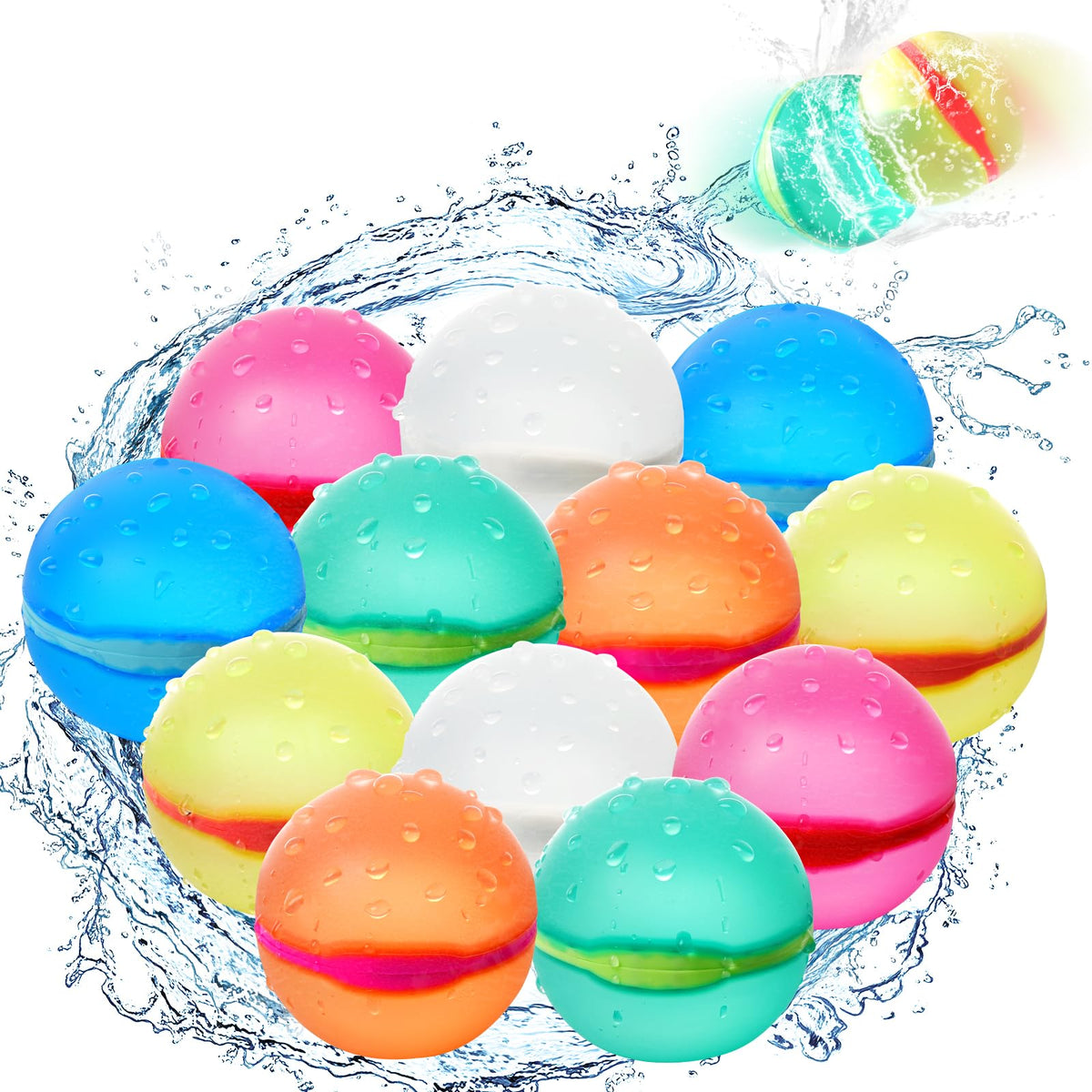 DEXKWEN reusable water balloons with magnetic seal for fast, mess-free pool play.