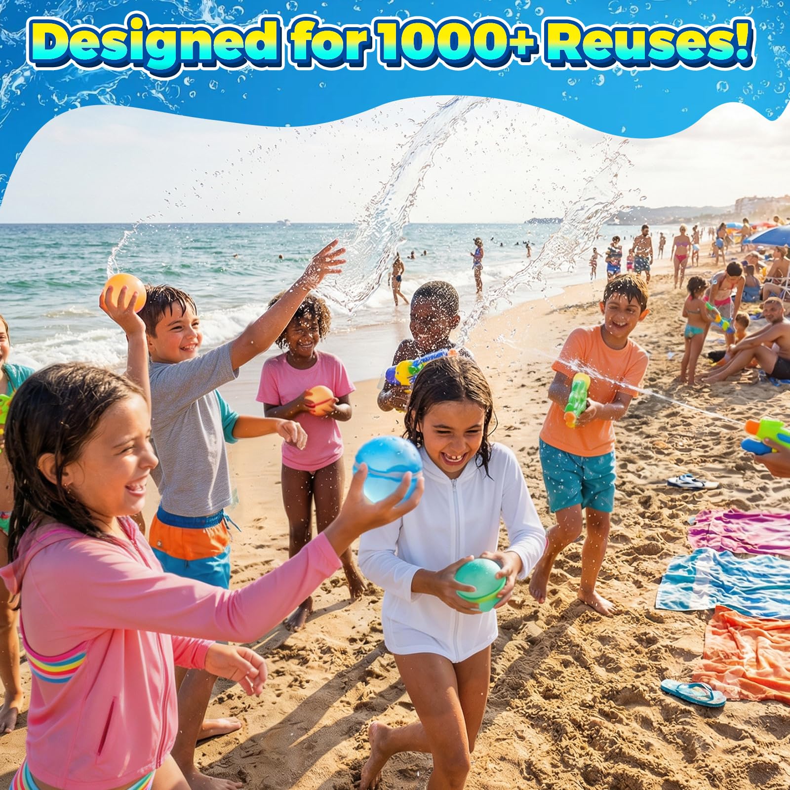 DEXKWEN silicone water balloons offer ten-thousand-reuses for long-lasting summer games.