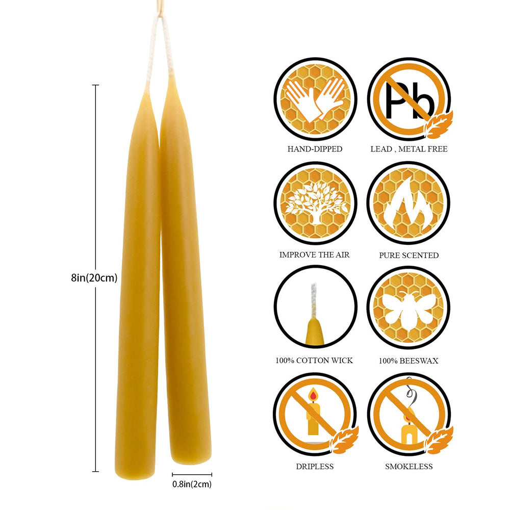 DEYBBY smokeless dripless taper candle 8in for clean burning during events.