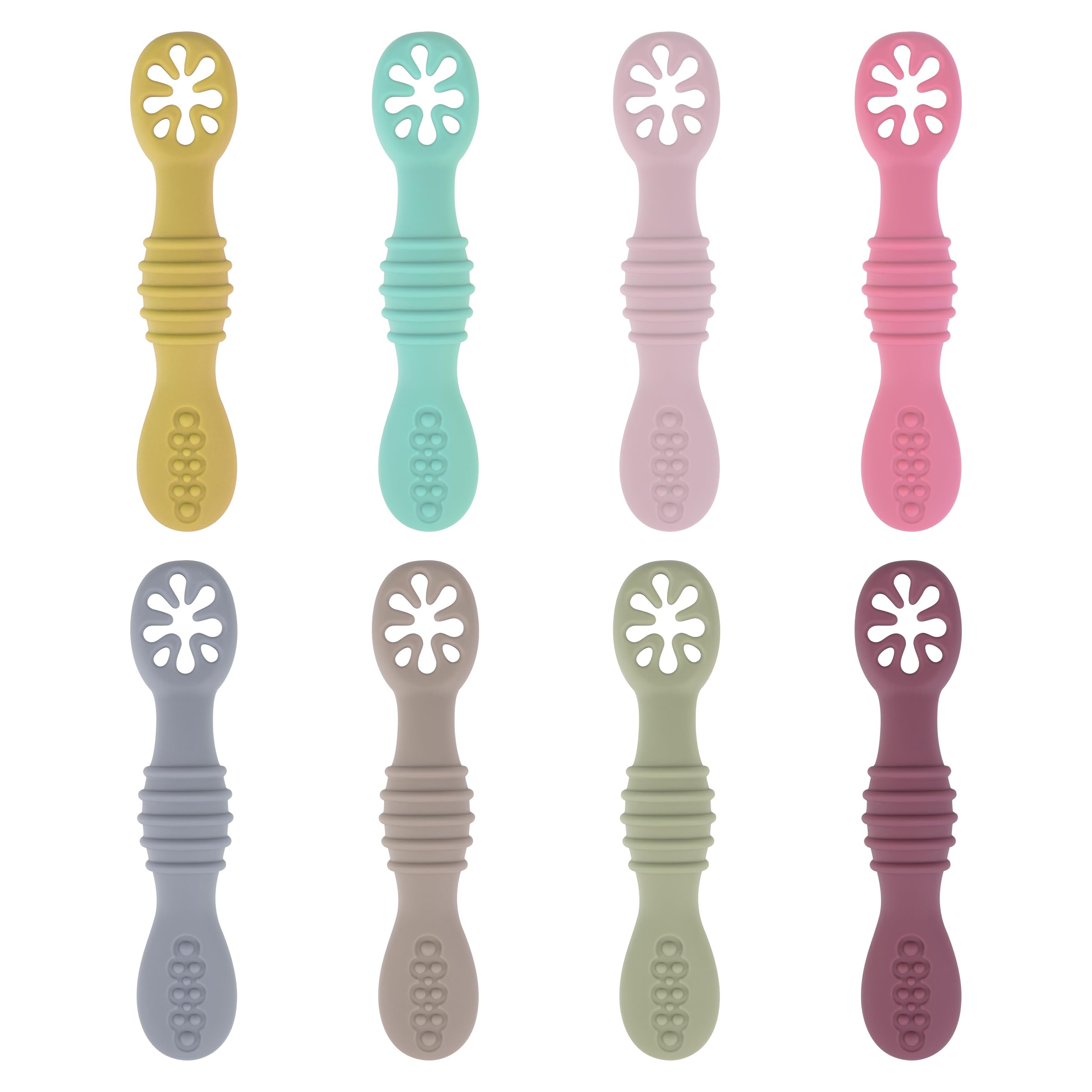 DF DUALFERV 8pc baby-led weaning spoons multicolor for gentle, mess-minimizing feeding