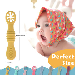 DF DUALFERV ergonomic silicone spoons with easy scoop promote self-feeding and independence