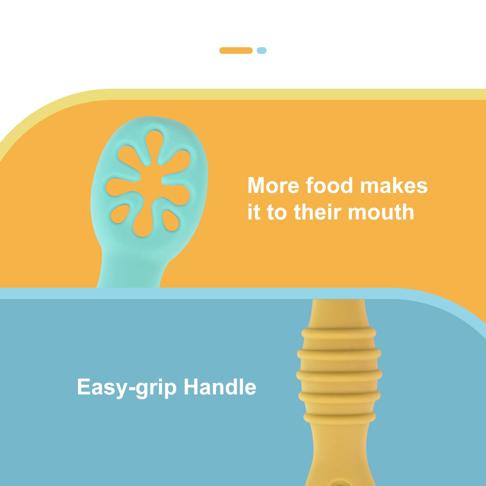DF DUALFERV self-feeding spoons for 6+ months support early exploration and upright practice